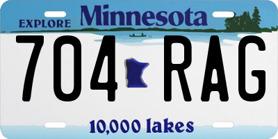 MN license plate 704RAG