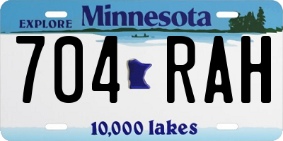 MN license plate 704RAH
