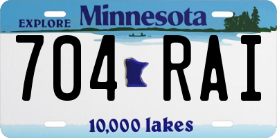 MN license plate 704RAI