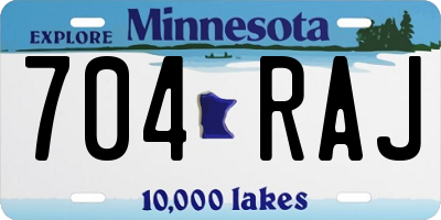 MN license plate 704RAJ