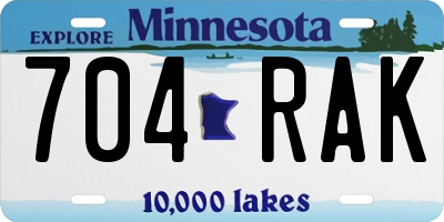 MN license plate 704RAK