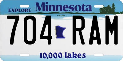 MN license plate 704RAM