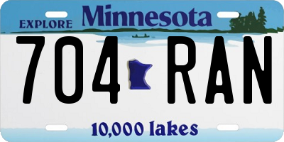 MN license plate 704RAN
