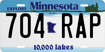 MN license plate 704RAP
