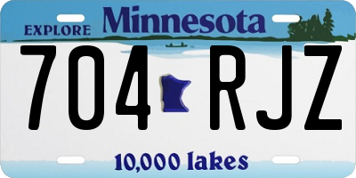 MN license plate 704RJZ