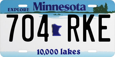 MN license plate 704RKE