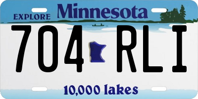 MN license plate 704RLI