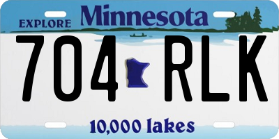 MN license plate 704RLK