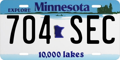 MN license plate 704SEC