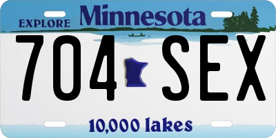 MN license plate 704SEX