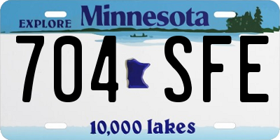 MN license plate 704SFE