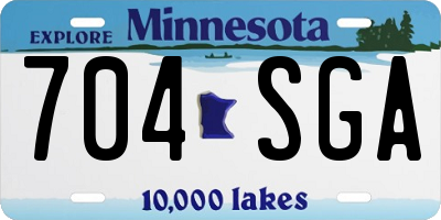 MN license plate 704SGA