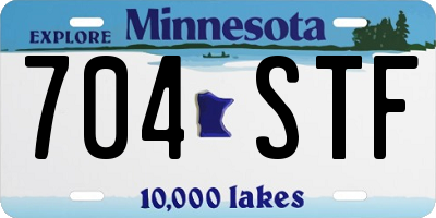 MN license plate 704STF