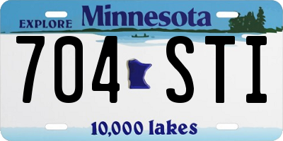MN license plate 704STI
