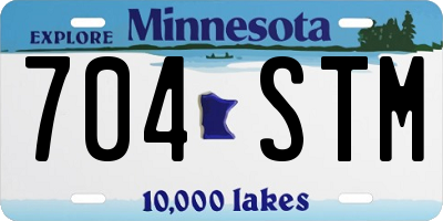 MN license plate 704STM