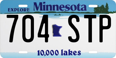 MN license plate 704STP