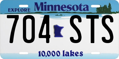 MN license plate 704STS