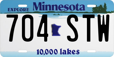 MN license plate 704STW