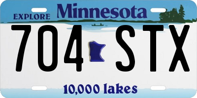 MN license plate 704STX