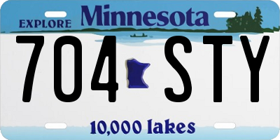 MN license plate 704STY