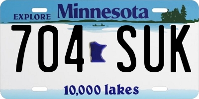MN license plate 704SUK