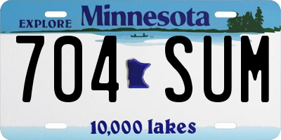 MN license plate 704SUM