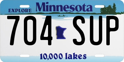 MN license plate 704SUP