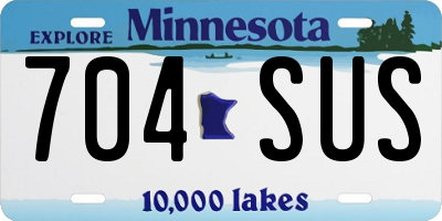 MN license plate 704SUS