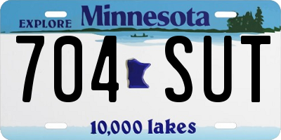 MN license plate 704SUT