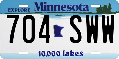 MN license plate 704SWW