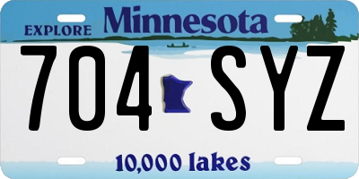 MN license plate 704SYZ