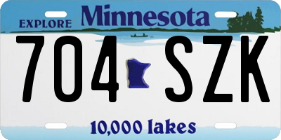 MN license plate 704SZK