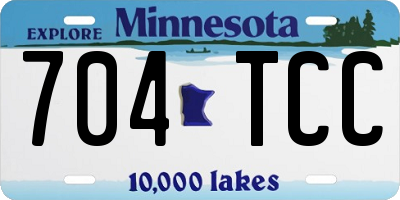 MN license plate 704TCC