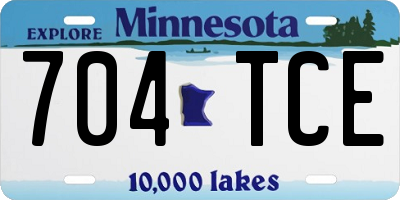 MN license plate 704TCE