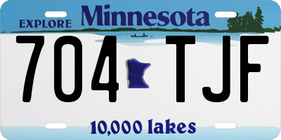 MN license plate 704TJF