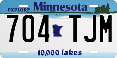 MN license plate 704TJM