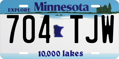 MN license plate 704TJW