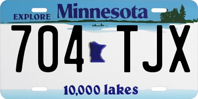 MN license plate 704TJX
