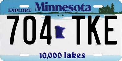 MN license plate 704TKE