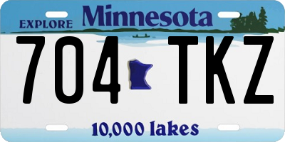 MN license plate 704TKZ
