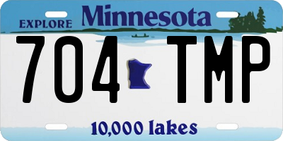 MN license plate 704TMP