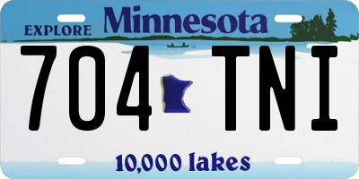 MN license plate 704TNI