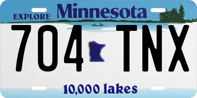 MN license plate 704TNX