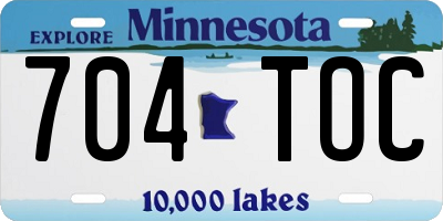 MN license plate 704TOC