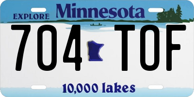 MN license plate 704TOF