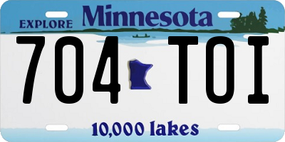 MN license plate 704TOI