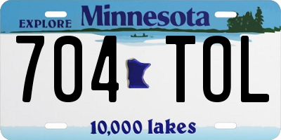 MN license plate 704TOL