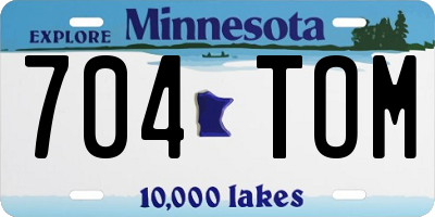 MN license plate 704TOM