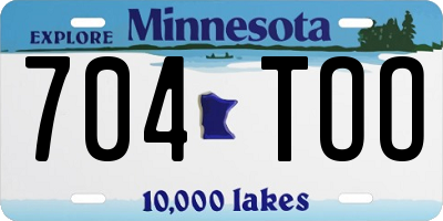MN license plate 704TOO