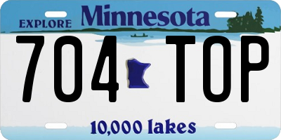MN license plate 704TOP